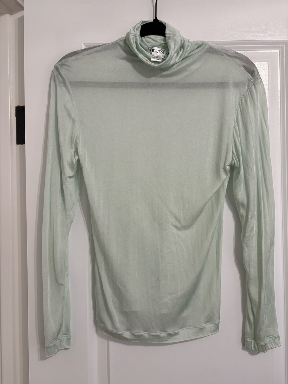 WinterSilks woman’s Light Mint Green Long Sleeve turtleneck